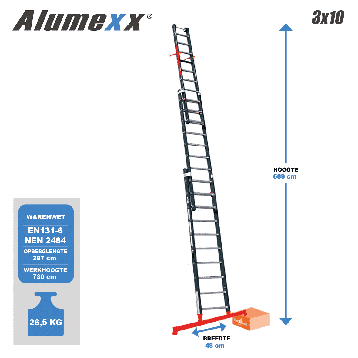 Smart level ladder met Systeem 3 Delig | Rolsteiger.net