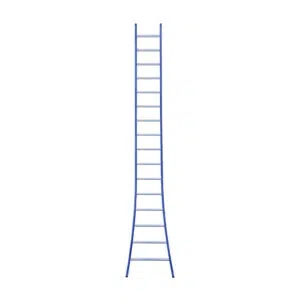 Eurostairs Ladder enkel uitgebogen 1x16 sporten BLAUW