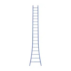Eurostairs Ladder enkel uitgebogen 1x18 sporten BLAUW