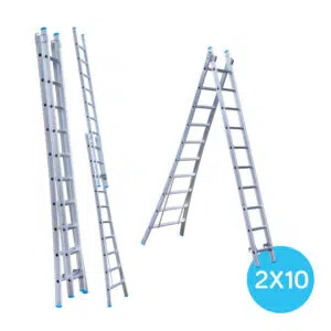 Eurostairs Reform ladder dubbel uitgebogen 2x10 sporten