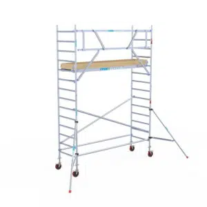 Rolsteiger Basic 90x305 5,2m werkhoogte carbon vloer tegen de gevel